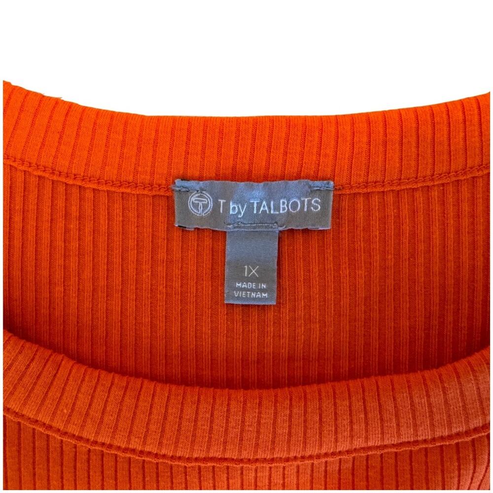 Talbots Ribbed Racerback Orange Tank Top Size 1X NWOT - Picture 4 of 6